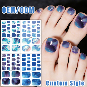 Nouvel Arrivage : Wraps pour Ongles de Pieds Couleur Unie Dégradée, Autocollants Sans Cuisson, Sans Gel, Imperméables et Longue Durée - Product Image 1