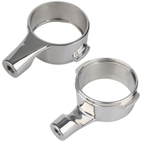 Porte-filtre sans fond pour machine à café WPM, avec poignée en bois de rose, tête en acier inoxydable 304 de qualité alimentaire, 58 mm, 2 oreilles, type plat