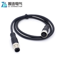 Connecteur ZLconnector étanche femelle M12 3 broches à tête droite double face IP67 en laiton plaqué or moulé pour usage industriel