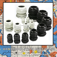 Passe-câble industriel en nylon blanc/gris plat étanche IP68, basse tension, tailles M12-M63, pour usage industriel