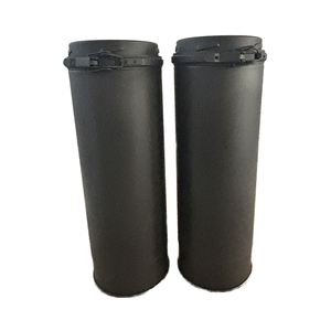 ID:80mm OD:130mm Juego <span class=keywords><strong>de</strong></span> chimenea <span class=keywords><strong>de</strong></span> Estufa <span class=keywords><strong>de</strong></span> pellets negros con bloqueo <span class=keywords><strong>de</strong></span> doble giro - Product Image 2