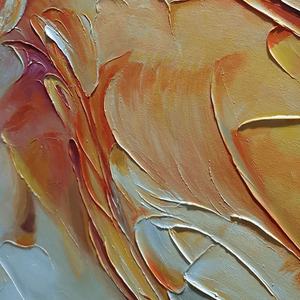 Peinture à l'huile abstraite panoramique personnalisée en bleu et orange, style corail, encadrée, neutre, contemporaine, faite à la main, décoration d'intérieur - Product Image 6