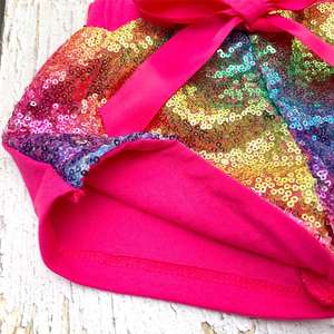 Shorts bébé fille arc-en-ciel à paillettes brillantes, charmants et colorés – Grande Vente - Product Image 5