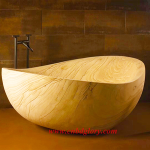 Moderno Oval Beige Mármol Independiente Remojo Masaje Independiente Incluido Escurridor para Baño Hotel Cocina Villa <span class=keywords><strong>Park</strong></span> - Product Image 1