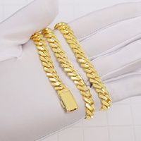Cadena Cubana de Plata de Ley 925 de 15 mm de Ancho, Chapada en Oro Amarillo Real de 14K y 18K, con Grabado Gratuito