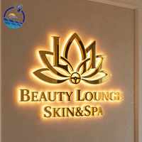 Enseigne lumineuse LED personnalisée, signalétique en acrylique rétroéclairée 3D pour salon de beauté, logo mural