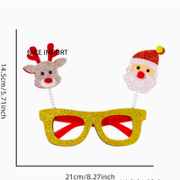 Lunettes de Noël style rennes du Père Noël pour enfants et adultes, décorations de Noël avec monture de lunettes pour fête de Noël printanière