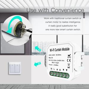 Module d'interrupteur intelligent WiFi pour rideaux électriques motorisés, interrupteur pour volets roulants, pas besoin de remplacer votre <span class=keywords><strong>moteur</strong></span>, télécommande par application - Product Image 2
