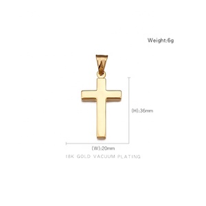 Vente en Gros de Jésus <span class=keywords><strong>Christ</strong></span> Hommes Femmes Religion Collier en Acier Inoxydable Plaqué Or Argent Pendentif Croix - Product Image 2