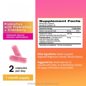 Suplementos de Probióticos en Cápsulas para Mujeres, Contienen Prebióticos <span class=keywords><strong>y</strong></span> Arándanos, Promueven la Salud Intestinal <span class=keywords><strong>y</strong></span> Urinaria en Mujeres - Product Image 3