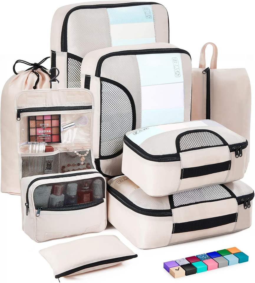 8-Piece Packing Cubes for Travel Luggage