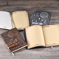 Carnet de notes A5 en cuir antique gaufré personnalisé Punk Train 100 feuilles à couverture rigide pour journal d'écriture de journal de voyage en relief cadeau