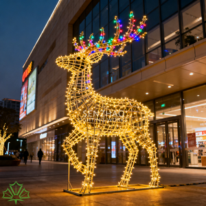 SENZHAO - Luz LED 3D Grande con Diseño de Reno, IP65 Impermeable, Decoración Navideña para Centros Comerciales, Exhibición Comercial para Días Festivos - Product Image 1