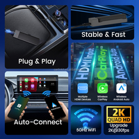 Carlinkit FireDrive Link Pro, Adaptador de Carplay con Cable a Inalámbrico Android Auto, con HDMI 2K Video, Car TV Mate para YouTube