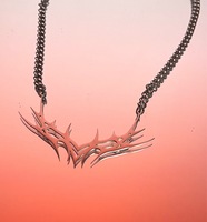 Collier pendentif croix punk en acier inoxydable, couleur argent, style hip-hop, pour femmes et hommes, bijoux épineux, article tendance