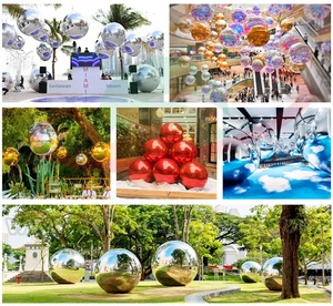 Fête de mariage en plein air sphère flottante de Noël boule de miroir à bulles <span class=keywords><strong>gonflable</strong></span> décoration disco <span class=keywords><strong>ballon</strong></span> miroir irisé - Product Image 6
