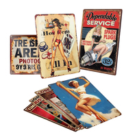 Panneau Métallique Personnalisé Vintage Garage Décoratif Poster Rétro Plaque Métallique Classique Moto Voiture Panneau Métallique