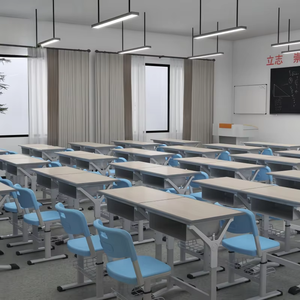 Meubles éducatifs de qualité supérieure en gros, ensemble bureau et chaise pour étudiants du lycée - Product Image 4