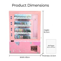 Distributeur mural de serviettes hygiéniques et lingettes humides à 8 compartiments avec acceptation de cartes/QR/code et monnaies, température ambiante