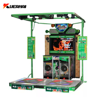 Kuermai Meilleure Vente Machine de Jeu Vidéo d'Arcade à Monnayeur pour Deux Joueurs, Machine de Danse à Deux Joueurs, Cadre en Bois Personnalisable