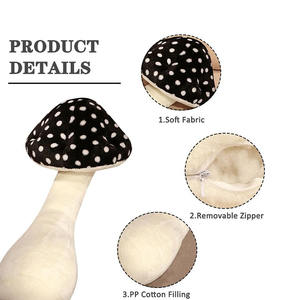 6981 Oreiller corporel en peluche réaliste et amusant en forme de champignon géant noir, <span class=keywords><strong>pour</strong></span> câliner et <span class=keywords><strong>dormir</strong></span>, oreiller décoratif mignon en forme de champignon - Product Image 2