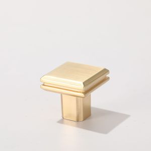 Bouton de meuble carré en alliage de zinc or rose, design minimaliste, pour accessoire de quincaillerie de tiroir - Product Image 1