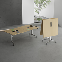 Table de bureau multifonctionnelle en bois, pliable, avancée et simple, pour réunions, formations, usage scolaire, équipée de roulettes, haute qualité