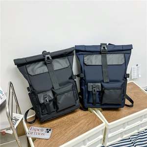 Sac à dos d'école pour adolescents de haute qualité, 17 pouces, personnalisé, simple, imperméable, à enroulement, pour les voyages d'affaires, pour ordinateur portable, pour hommes - Product Image 5