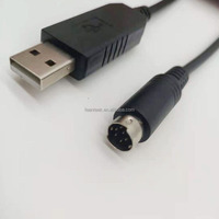 Cable Adaptador Convertidor Serial RS232 USB a Mini DIN de 8 Pines Macho, Cable de Programación PLC