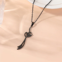 Pendentif en acier inoxydable inspiré de l'épée simple Scimitar Zulfiqar, style Ali Shia islamique arabe, bijou de mode, collier