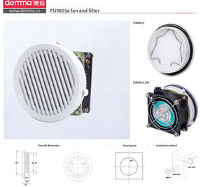 Ventilador de ventilación con filtro de polvo y unidad de parrilla de ventilador FU9801A - Product Image 6