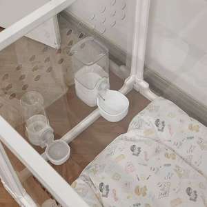 Valla Transparente para Mascotas de ABS PET con Orificio para Bebedero, Fácil Instalación, Seguridad Interior para Perros Pequeños - Product Image 5