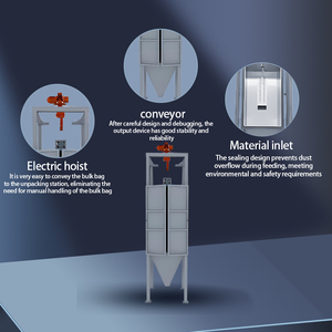 Nouveau <span class=keywords><strong>Bicarbonate</strong></span> d'ammonium Type fermé en acier inoxydable tonne sac décharge Station dépoussiérage pour sucre poudre plastique détail - Product Image 4