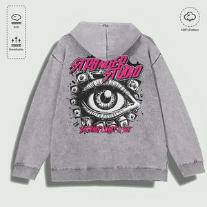 Sudadera con Capucha 100% Algodón Lavado con Estampado Gráfico de Stranger Studio, Varios Colores - Product Image 1