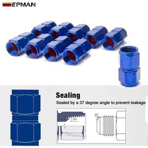 EPMAN 4AN 6AN 8AN 10AN Female ke AN4 AN6 AN8 AN10 Female Straight Swivel Coupler Union Fitting Adapter Biru - Product Image 3