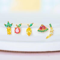 Tropische fruitkraakbeen oorringen voor vrouwen, niche wolfraam zirkoon sieraden, trendy zomercadeau