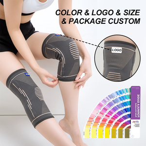 Genouillère <span class=keywords><strong>de</strong></span> sport confortable en nylon et spandex avec ions <span class=keywords><strong>de</strong></span> cuivre, respirante, antidérapante, à <span class=keywords><strong>compression</strong></span>, absorbant l'humidité et offrant un soutien protecteur - Product Image 4