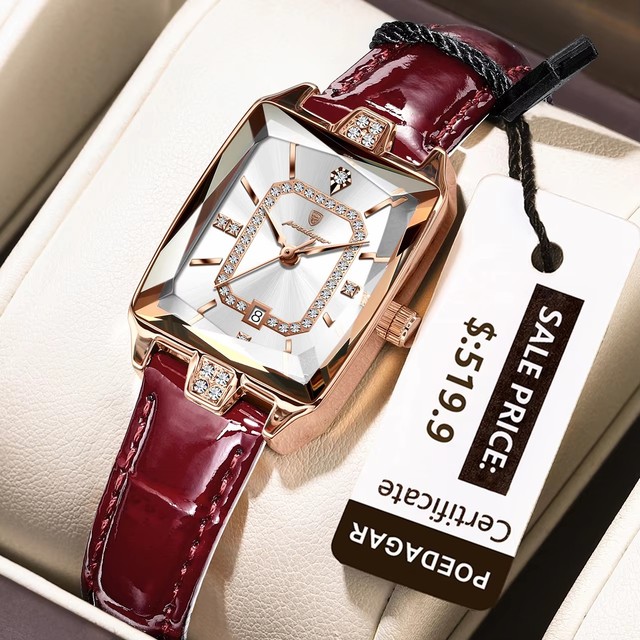 POEDAGAR 785 New Arrival Women's Brand Watches Leather Strap Luxury Ladies Waterproof Clock Quartz Wristwatches for Girls Women