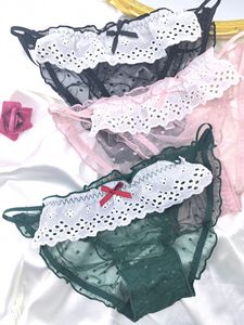 Vente en gros de string sexy pour femmes, en dentelle ajourée, à fleurs hydrosolubles, sous-vêtements féminins, string bikini demi-hanche - Product Image 4