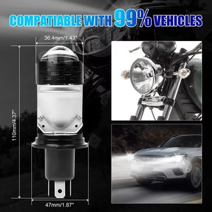 New Led <span class=keywords><strong>Mini</strong></span> H4 đèn pha Bóng đèn 100W 12V ống kính máy chiếu HI-LO chùm Fan Plug & Play phổ đồ đạc xe nâng cấp - Product Image 5