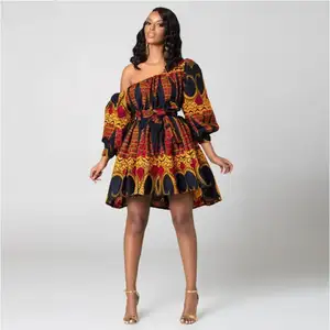 Limanying Nieuwe Ontwerpen Afrikaanse Vrouwen Lange Mouw Jurk Indonesische Korte Rok Afrikaanse Dashiki Print Jurk Mode Afrikaanse Jurk