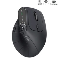 Ratón Óptico Ergonómico Vertical Multidispositivo con USB 2.4G Inalámbrico BT Recargable de 7 Botones para PC/Tablet/Laptop