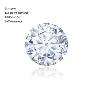 Starsgem laboratoire diamants vente en gros, rond brillant taille laboratoire diamant en vrac 6mm pierre à utiliser pour anneau de mariage laboratoire diamant cultivé