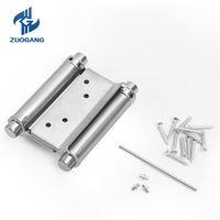 2 paires de charnières de porte battante en acier inoxydable à double action Freegate pour comptoir de salon ou de café, réglables, fermeture automatique, 125 mm, 5 pouces, 6 trous