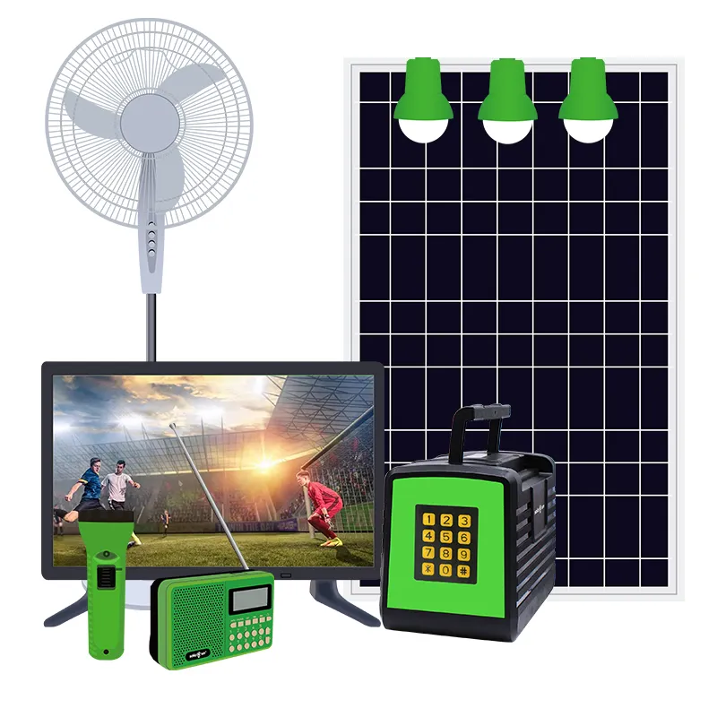 30w Solar Power Off Grid System Energy For Home Carry Tv & Fan Pay As You Go Power System Kit