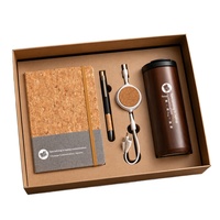 Ensemble cadeau de carnet en liège minimaliste écologique A5 avec logo personnalisé, bloc-notes pour entreprise et bureau, souvenir, tasse thermique