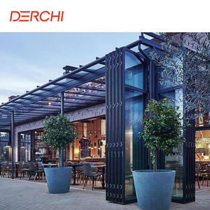 डेची आधुनिक ग्लास एल्यूमीनियम मिश्र धातु स्टोरफ्रंट बाहरी वाणिज्यिक तह दरवाजा - Product Image 2