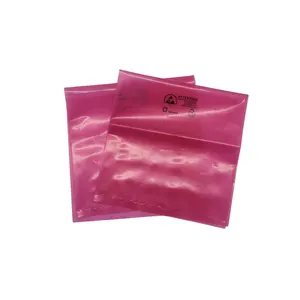 Custom Package 2 Mil 4 Mil Pink PE Plastic Poly Zipper Bags Red Pink Resealable Zip Lock Seal for Food Print Industry