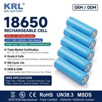 Paket Baterai Li-ion 18650 Kapasitas Besar 3.7V KRL untuk Peralatan Rumah Tangga Baterai Lithium Ion Silindris