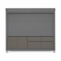 Module de cuisine extérieur en aluminium durable avec barbecue intégré, évier et réfrigérateur pour zone de restauration extérieure